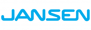 Blauer Jansen Schriftzug- offizielles Logo der Jansen AG aus Oberriet, Schweiz